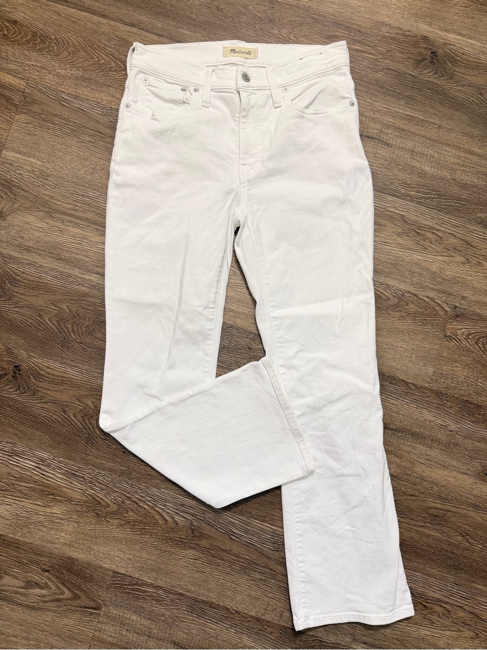 Madewell Mid-Rise Kick Out Crop Jeans White
